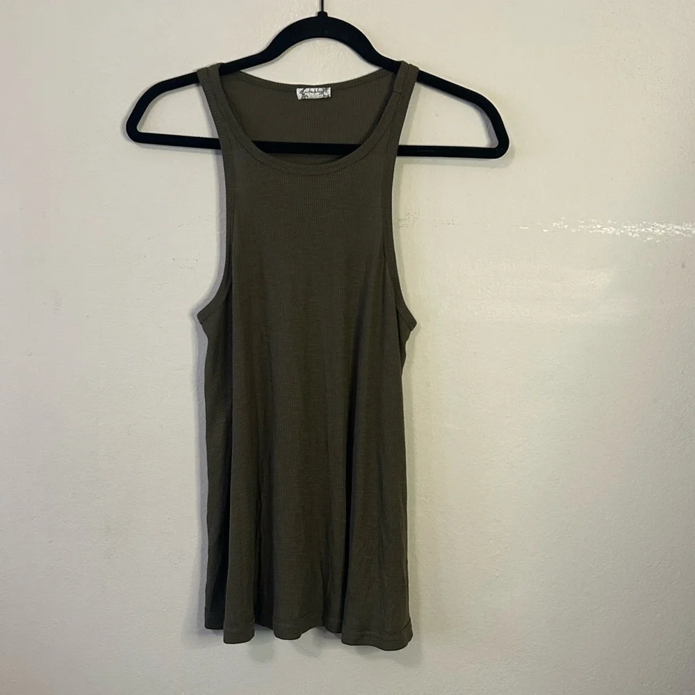 Intimately Free People Ribbed Green Tank